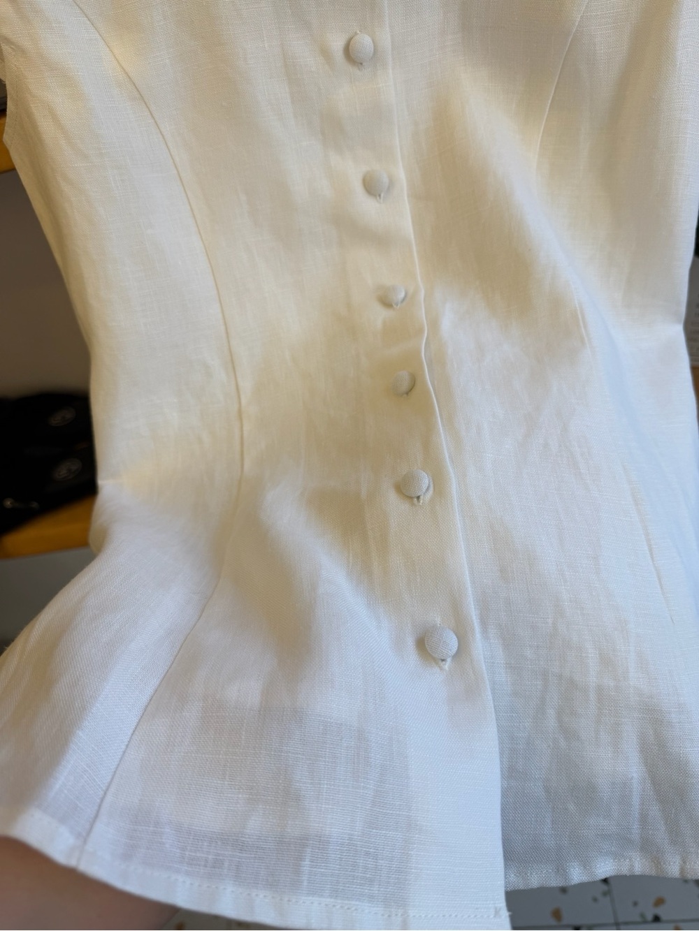 Reformation Molly Linen Shirt - white - Picture 6 of 7